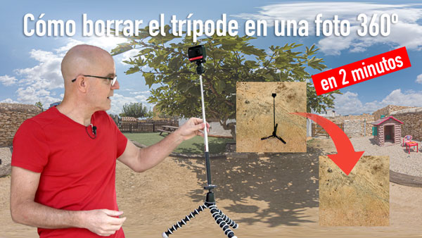 Quitar el trípode en una fotografía de 360º